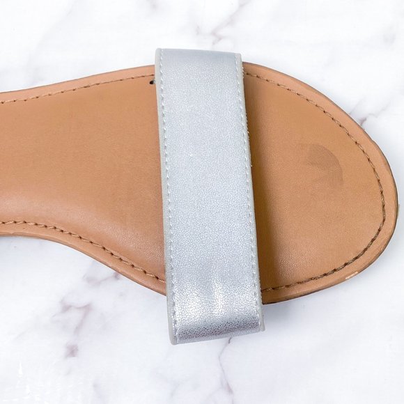 GAP Womens Spring Flats Strappy Black Silver Dressy Sandals - Picture 8 of 8